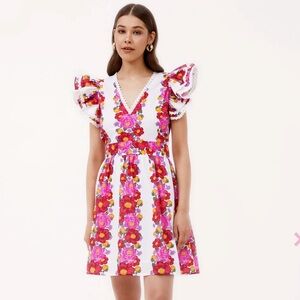 Beyond by Vera Chloe V Neck Dress in Grand Villa Rose